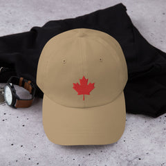 Patriotic Canadian oak leaf hat red