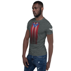 Puerto Rico Patriotic American Flag Eagle Short-Sleeve T-Shirt