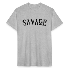 Military Style Savage Fitted Cotton/Poly T-Shirt - heather gray