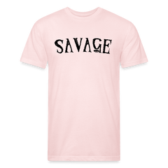 Military Style Savage Fitted Cotton/Poly T-Shirt - blush pink 