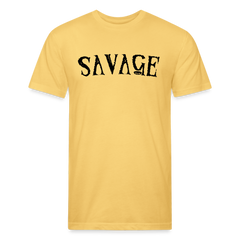 Military Style Savage Fitted Cotton/Poly T-Shirt - pastel yellow