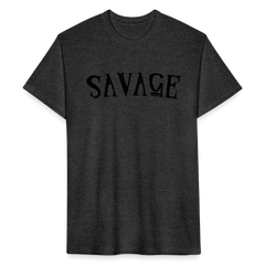 Military Style Savage Fitted Cotton/Poly T-Shirt - heather black