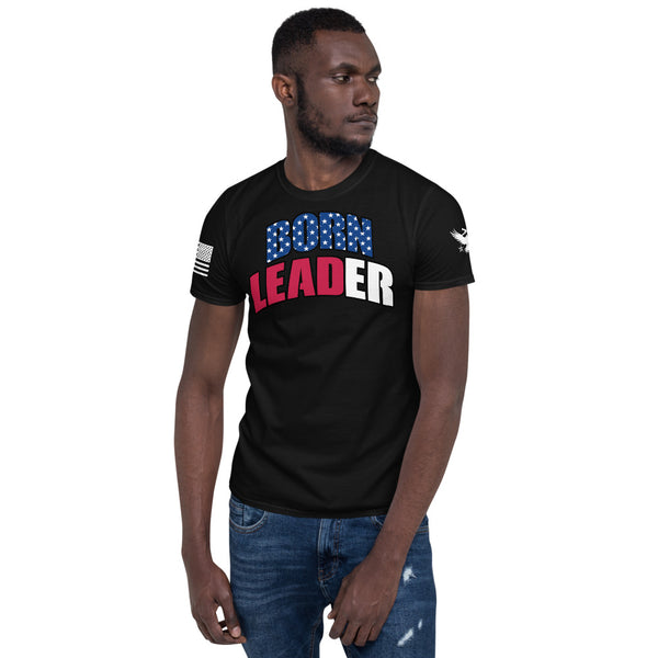 Born Leader USA Flag Short-Sleeve T-Shirt Optimist Alpha