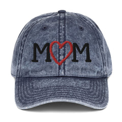 Mom Love Heart Vintage Cotton Twill Cap