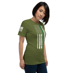 Short-Sleeve Thin Green Line T-Shirt