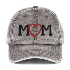 Mom Love Heart Vintage Cotton Twill Cap