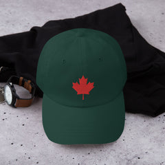 Patriotic Canadian oak leaf hat red and green