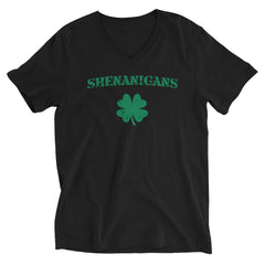 Shenanigans Irish Shamrock Short Sleeve V-Neck T-Shirt