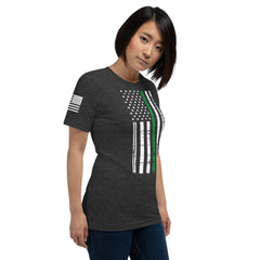 Short-Sleeve Thin Green Line T-Shirt