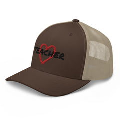 Teacher Love Heart Trucker Cap