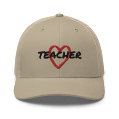 Teacher Love Heart Trucker Cap