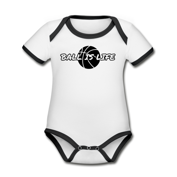 Organic Contrast Short Sleeve Baby Bodysuit Ball Is Life