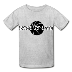 Hanes Youth Ball Is Life Tagless T-Shirt - heather gray