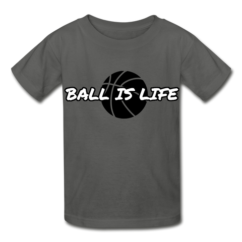 Hanes Youth Ball Is Life Tagless T-Shirt - charcoal