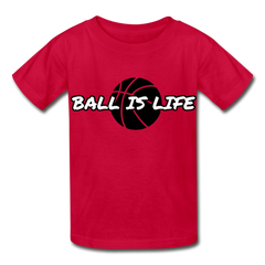 Hanes Youth Ball Is Life Tagless T-Shirt - red