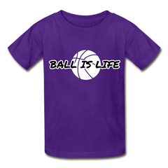 Gildan Ultra Cotton Ball Is Life Youth T-Shirt - purple