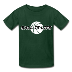 Gildan Ultra Cotton Ball Is Life Youth T-Shirt - forest green