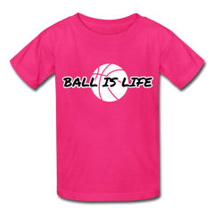 Gildan Ultra Cotton Ball Is Life Youth T-Shirt - fuchsia