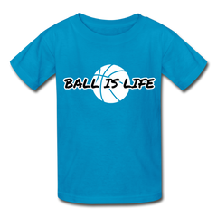 Gildan Ultra Cotton Ball Is Life Youth T-Shirt - turquoise