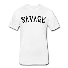 Military Style Savage Fitted Cotton/Poly T-Shirt - white